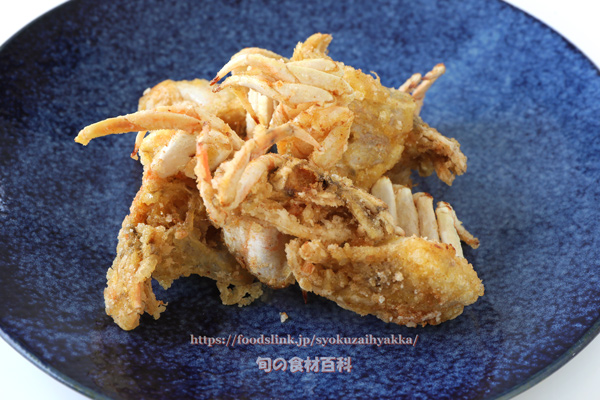 トラフカラッパ(Calappa lophos)の唐揚げ トラフカラッパの唐揚げ Calappa lophos