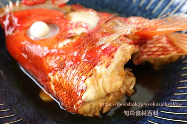 ハチジョウアカムツのかぶと煮 ハチジョウアカムツのかぶと煮,八丈赤鯥,ヒーランマチ,Etelis carbunculus,Ruby snapper