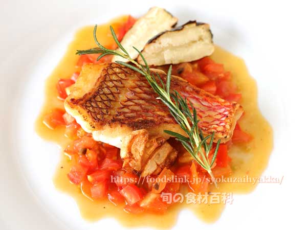 ハチジョウアカムツのポワレ ハチジョウアカムツのポワレ,八丈赤鯥,ヒーランマチ,Etelis carbunculus,Ruby snapper