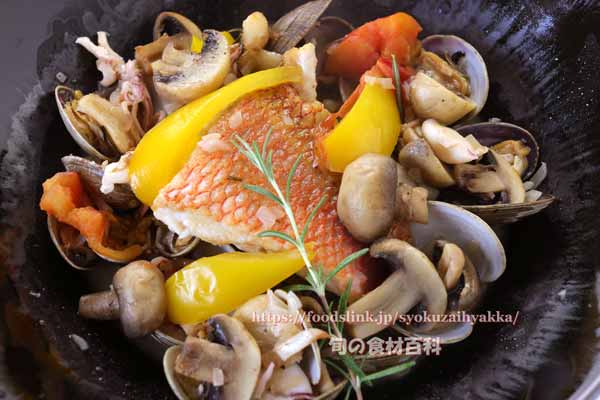 ハチジョウアカムツの料理 アクアパッツア ハチジョウアカムツの料理 アクアパッツア