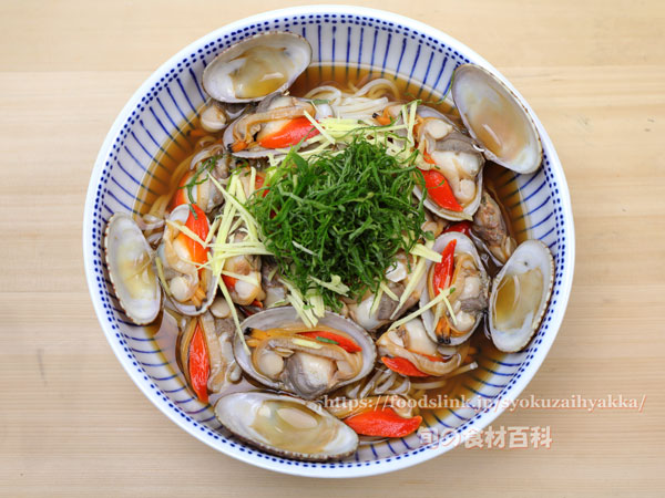 アケガイの貝汁そうめん スダレガイ アケガイの貝汁そうめん 朱貝 スダレガイ