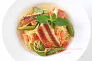 ヒメフエダイとスナップエンドウのスパゲッティ ヒメフエダイ,スパゲッティー,パスタ,ミミジャー,Humpback red snapper