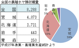 ホヤの主な産地と生産量