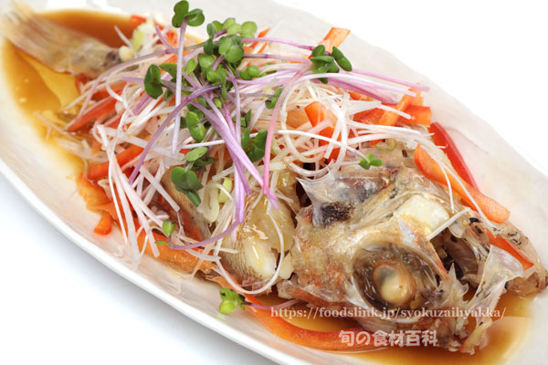 ユメカサゴの清蒸魚（中華風蒸し魚）,ゆめかさご,夢笠子