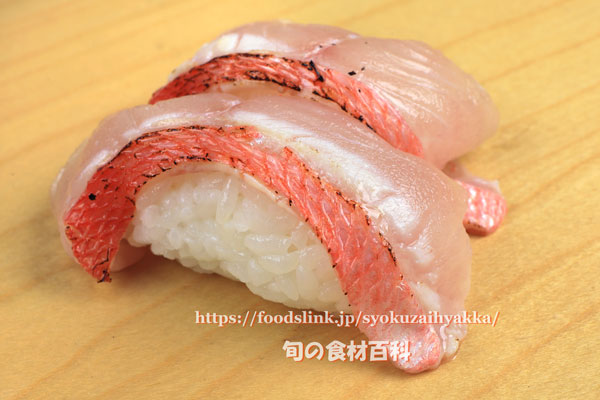 キンメダイ(金目鯛)の焼き霜握り