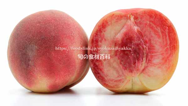 桃　よしひめの断面と果肉
