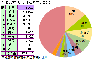 さやいんげんの主な産地と生産量 さやいんげんの主な産地と生産量
